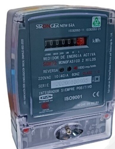 Medidor Análogo de Energía Activa Monofásico de 2 Hilos STRONGER (New Era)